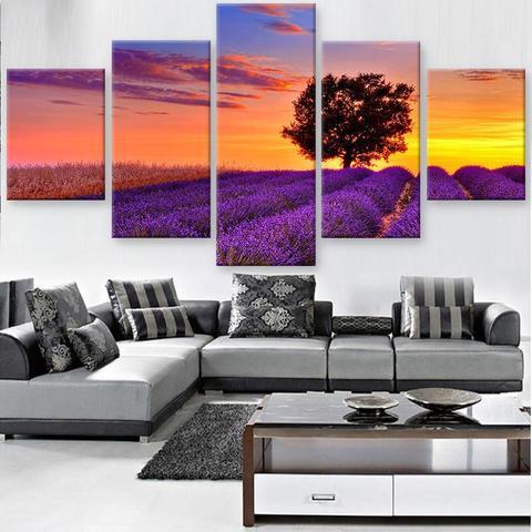 Violet Sunset – Nature Canvas Wall Art