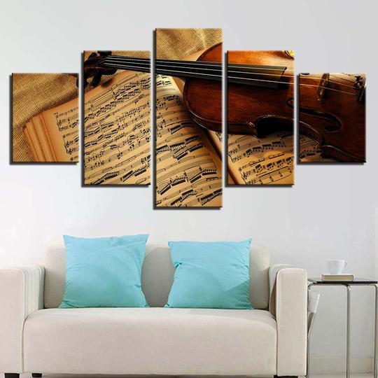 Violin And Sheet – Music Canvas Wall Art