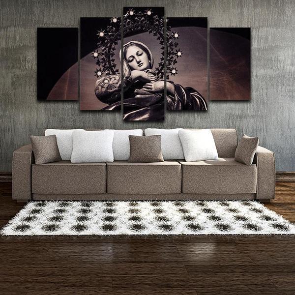 Virgin Mary Effigy – Religion Canvas Wall Art