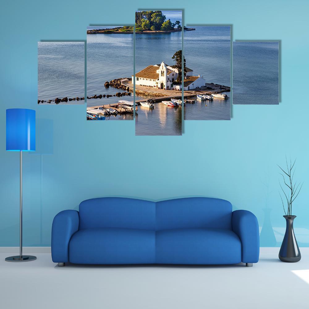 Vlacherna Monastery Church In Greece – Nature Canvas Wall Art
