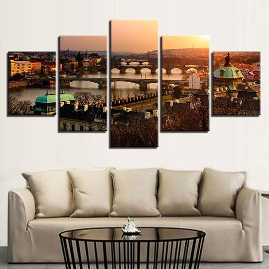 Vltava River Prague Czech Republic – Nature Canvas Wall Art
