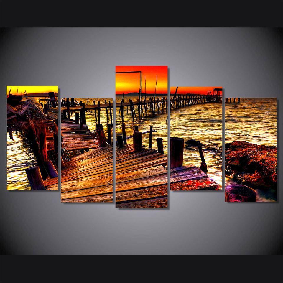 Voda Prichal Nebo Gorizont – Nature Canvas Wall Art