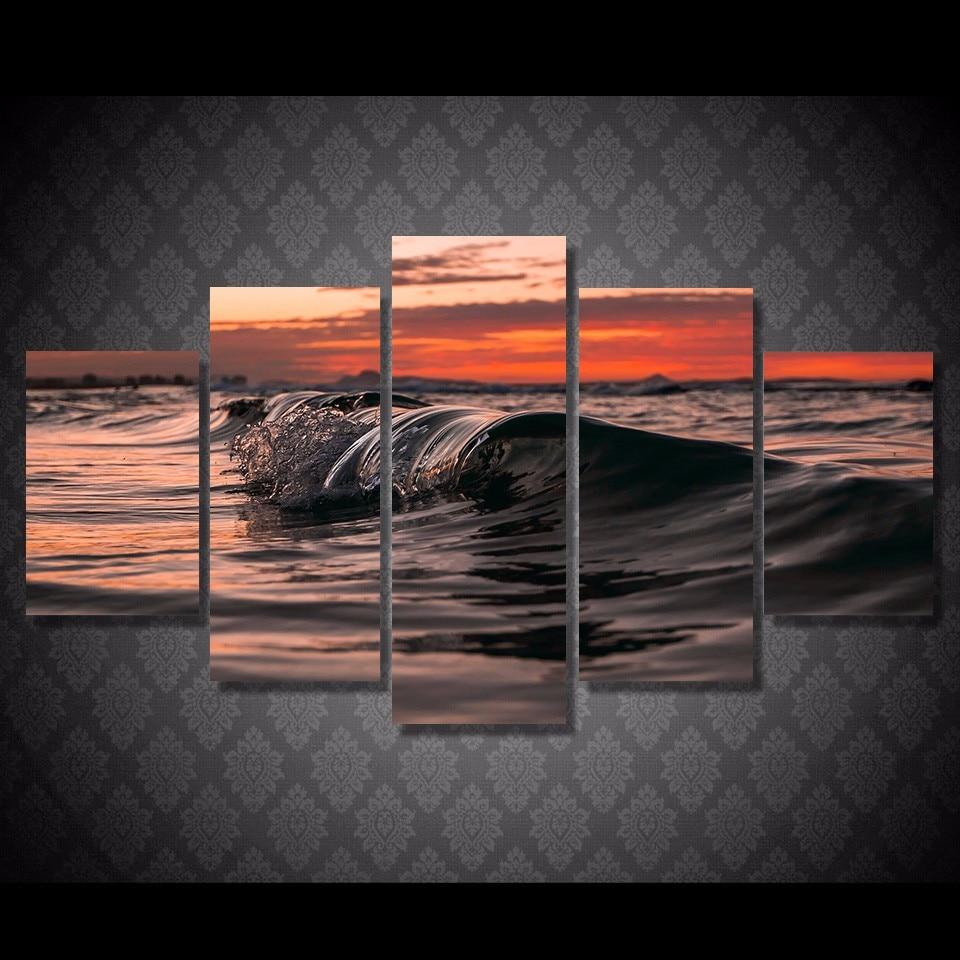Voda Volny Vecher Svet – Nature Canvas Wall Art