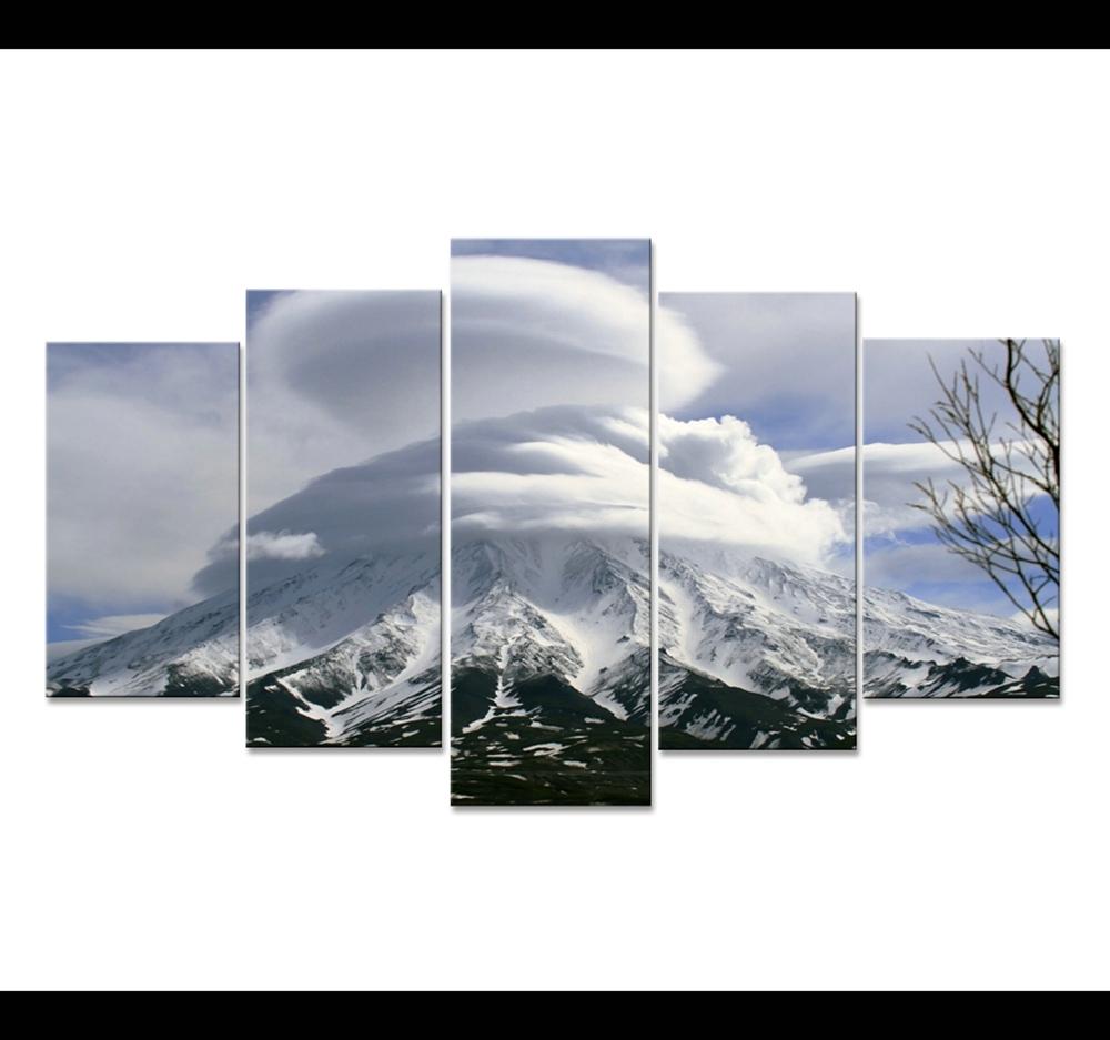 Volcano Mountain Cyclone – Nature Canvas Wall Art