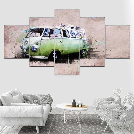 Volkswagen Bus Car Automative Canvas Wall Art