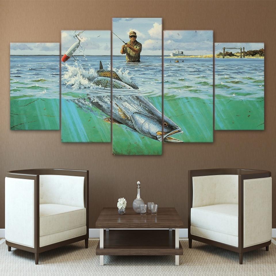 Wading For Speckled Trout Fishing – Fishing Canvas Wall Art