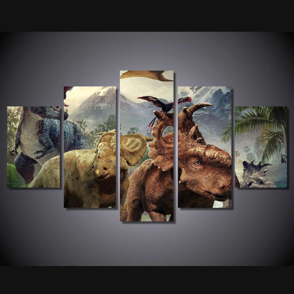 Walking With Dinosaurs – Abstract Animal Canvas Wall Art