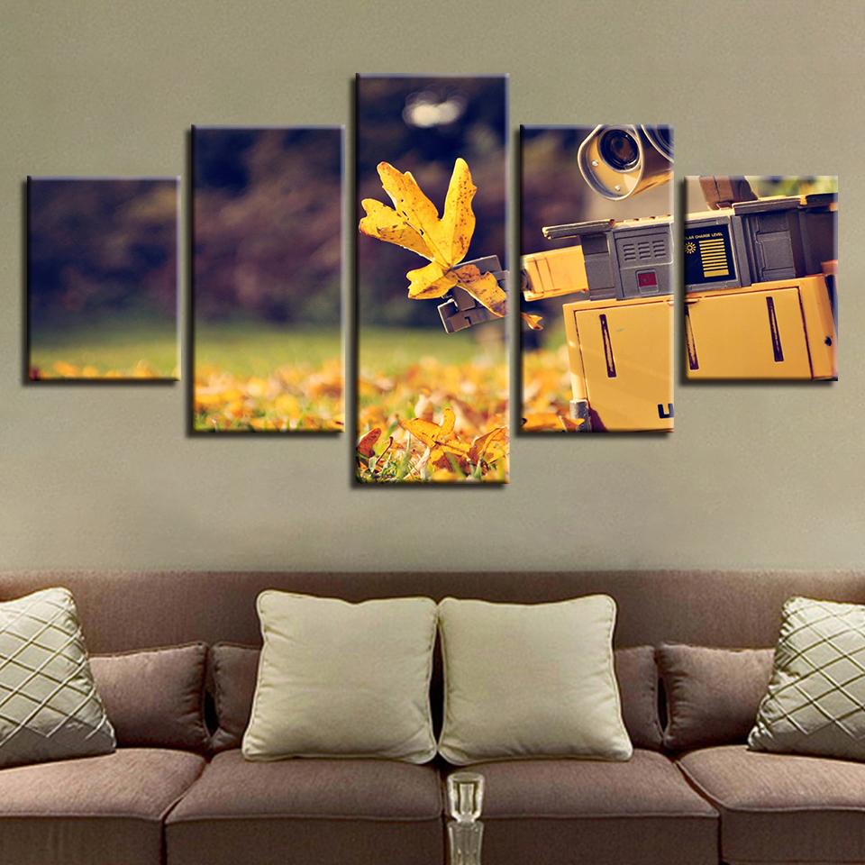 Walle Autumn Yellow Leaves Scenery – Movie Canvas Wall Art