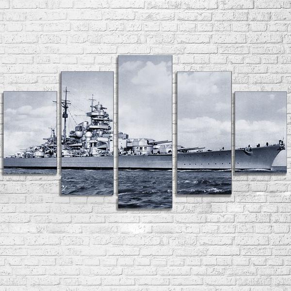 War Military Battleship Boat Army – Canvas Wall Art