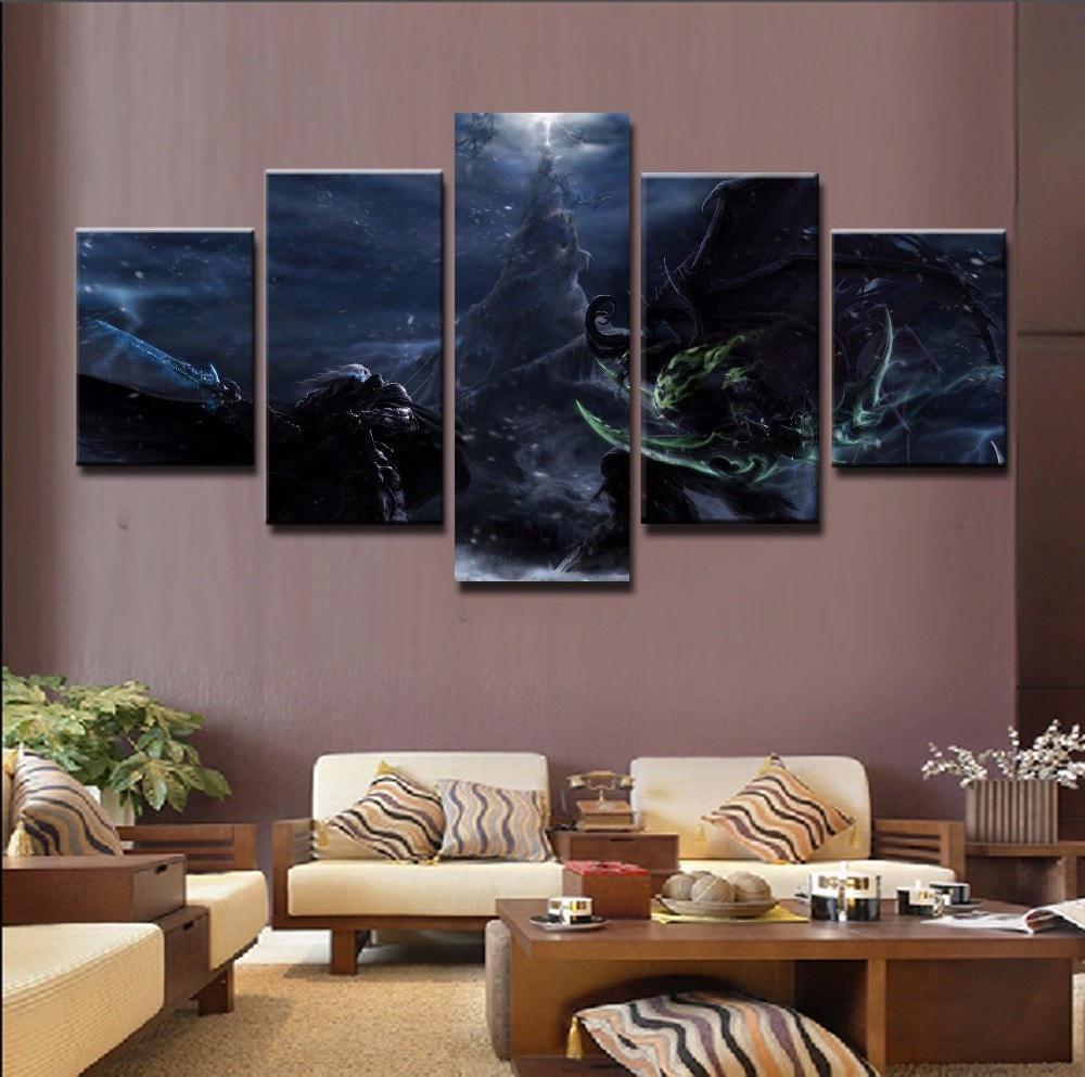 Warcraft : Arthas Vs. Ilidan – Gaming Canvas Wall Art