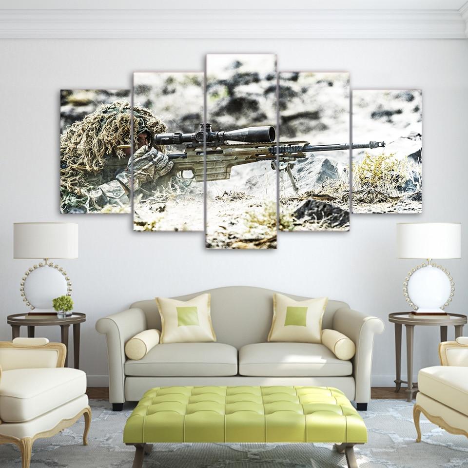 Warfare Shooting Gun – Gaming Canvas Wall Art