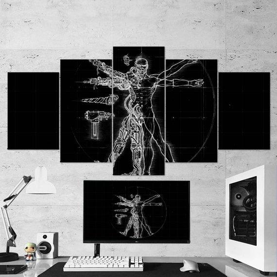 Warhammer Black White Gaming Canvas Wall Art