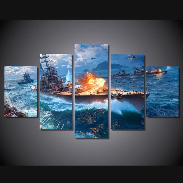 Warships Fighting 01 – Fighing Canvas Wall Art
