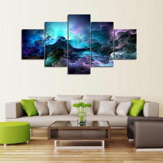 Watercolor Rough Seas – Space Canvas Wall Art