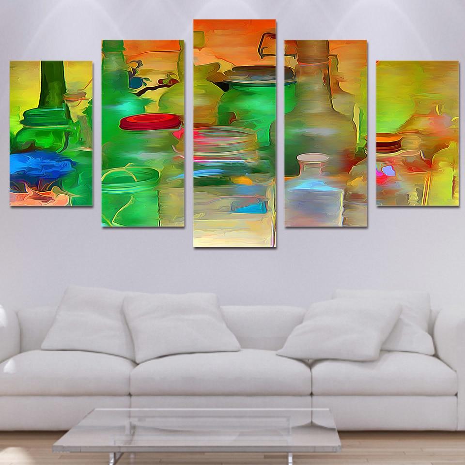 Watercolor Ware Bottle – Abstract Canvas Wall Art