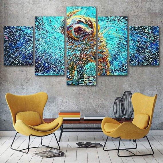 Watercolor Wet Dog Dog Lover – Animal Canvas Wall Art