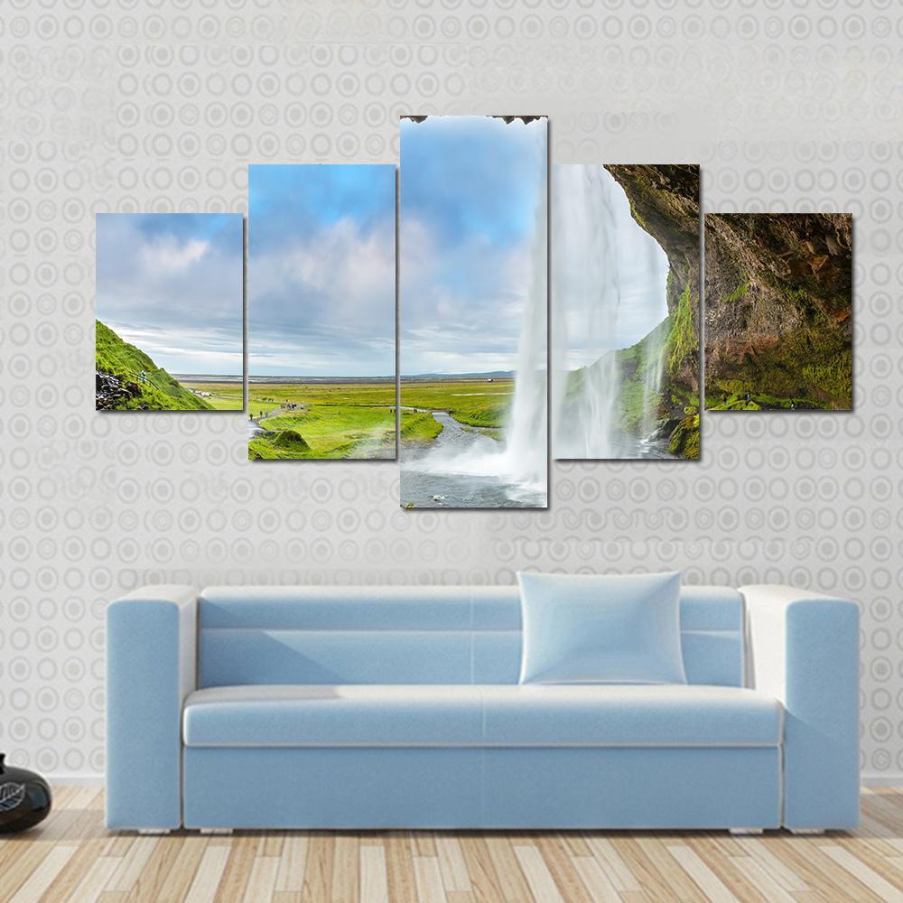Waterfall Above The Cave – Nature Canvas Wall Art