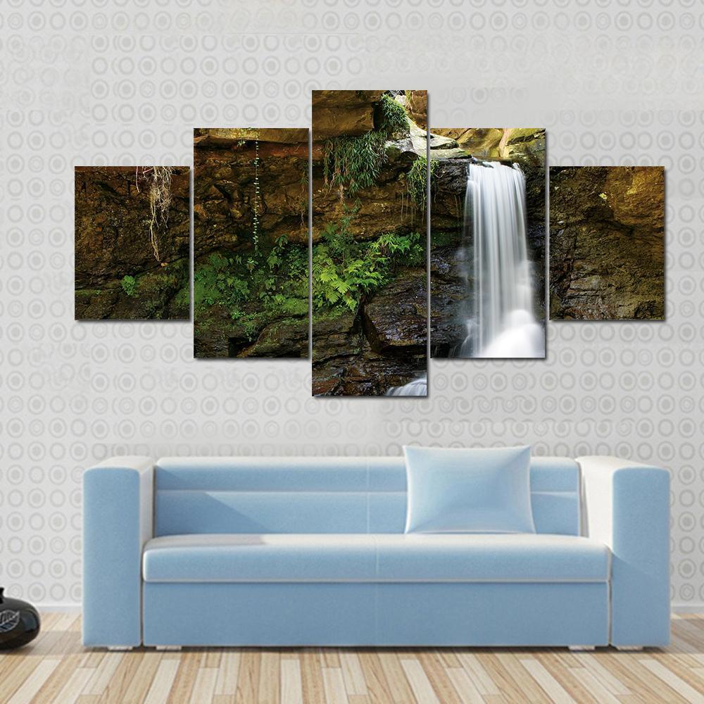 Waterfall At Rocky Place – Nature Canvas Wall Art