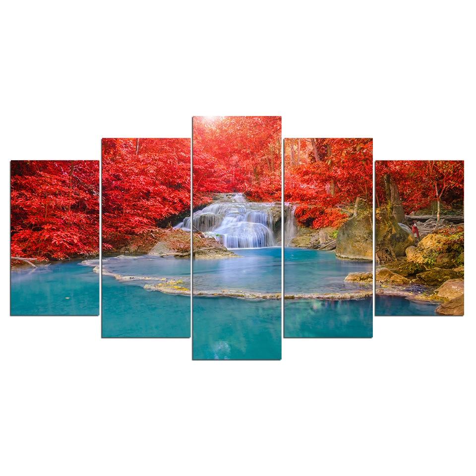 Waterfall Flower Water 01 – Nature Canvas Wall Art