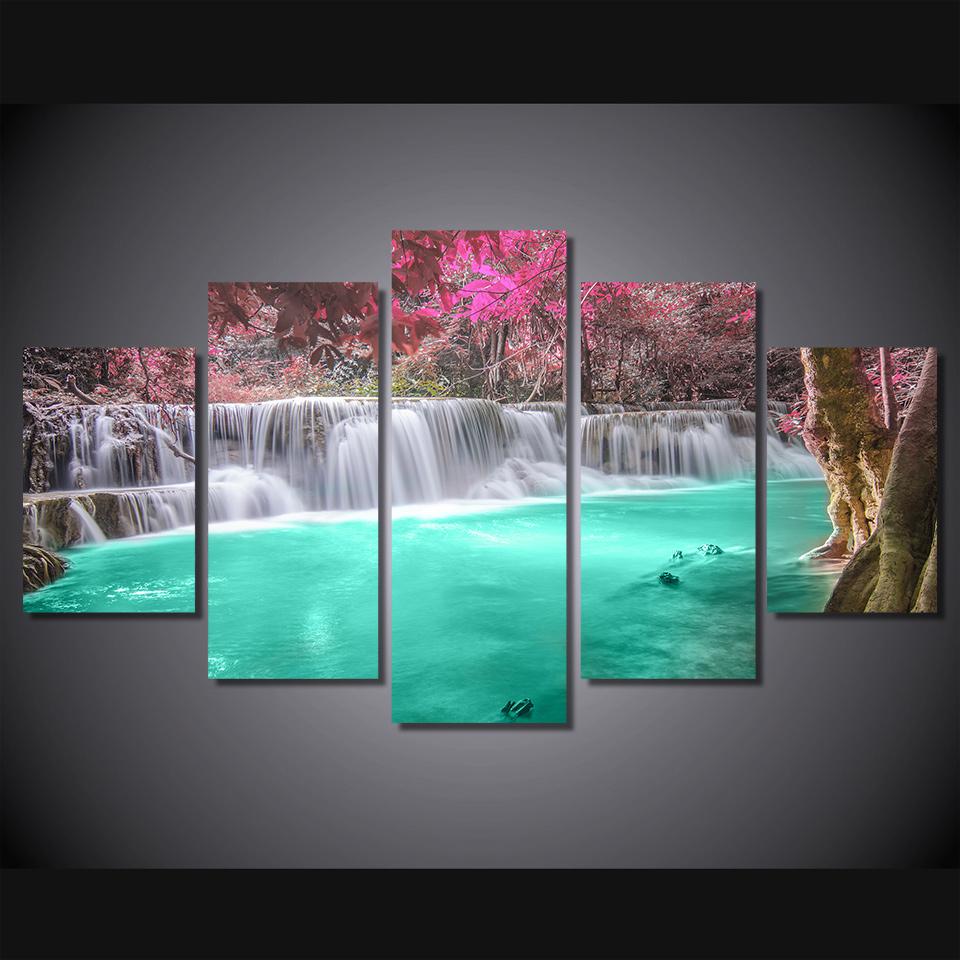 Waterfall Forest Landscape 01 – Nature Canvas Wall Art