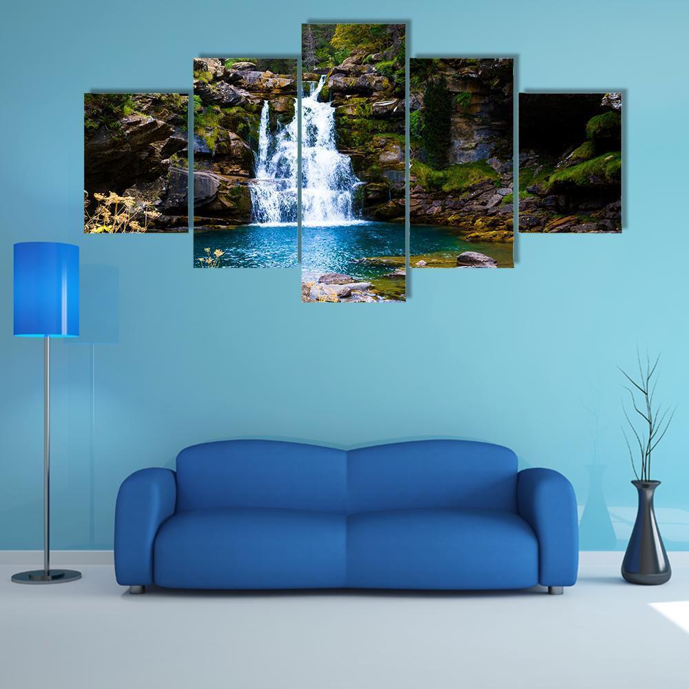 Waterfall In Monter Perdido Spain – Nature Canvas Wall Art