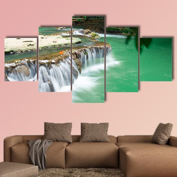 Waterfall In Rain Jungle Forest – Nature Canvas Wall Art