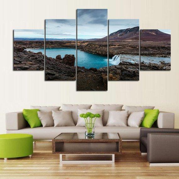 Waterfall Lake – Nature Canvas Wall Art