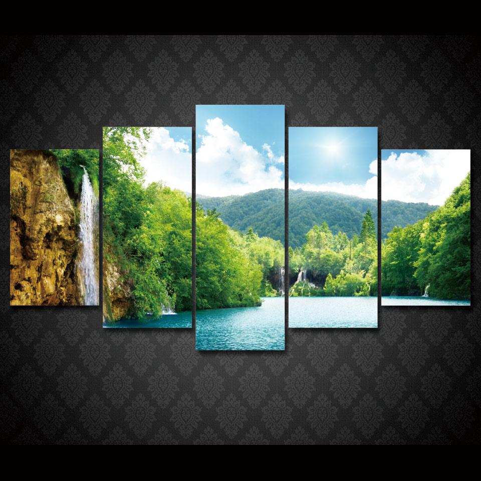 Waterfall Sea Lake Deep – Nature Canvas Wall Art