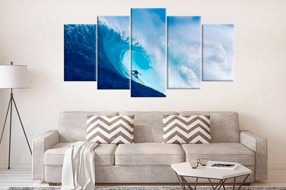 Wave Surfing Giclee – Sport Canvas Wall Art