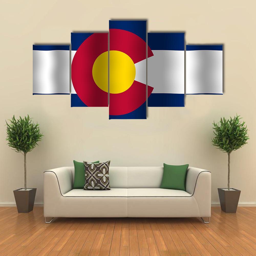 Waving Colorado State Flag – Abstract Canvas Wall Art