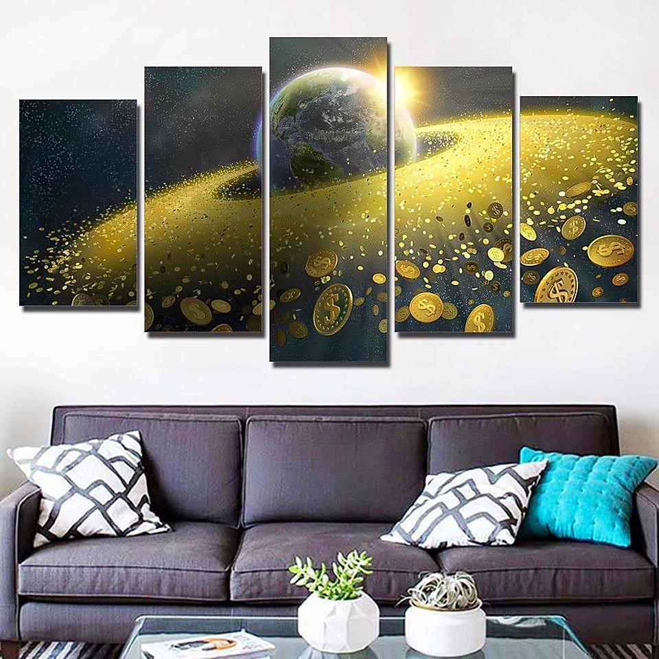 Wealth Ring Of Earth – Space Universe Canvas Wall Art