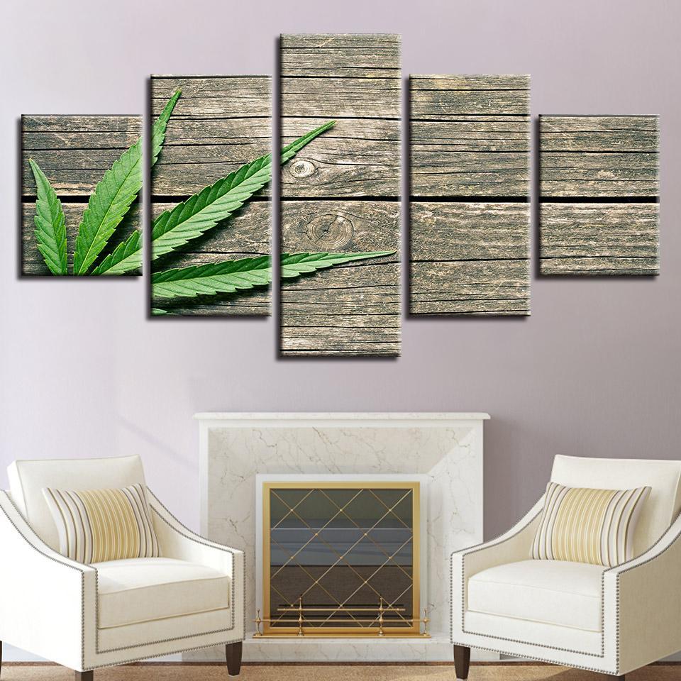 Weed On Wood Cannabis – Nature Canvas Wall Art