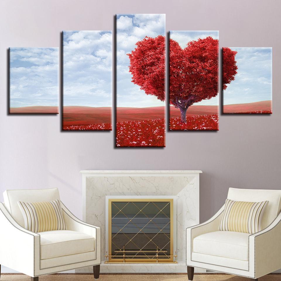 What Is Love Red Tree – Nature Canvas Wall Art
