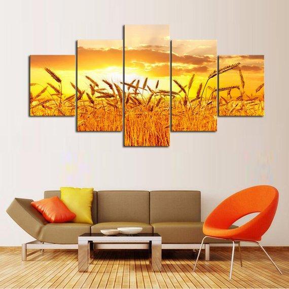 Wheat Field Farm – Nature Canvas Wall Art