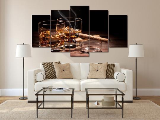 Whiskey And Cigars – Abstract Canvas Wall Art