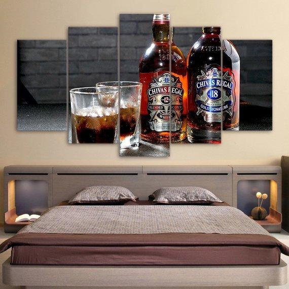 Whiskey Bottles Scotch Whiskey – Wine Canvas Wall Art