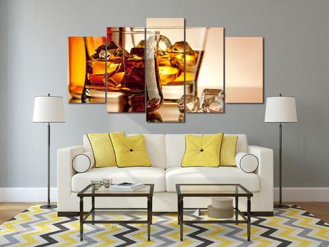 Whiskey With Ice – Wine Canvas Wall Art