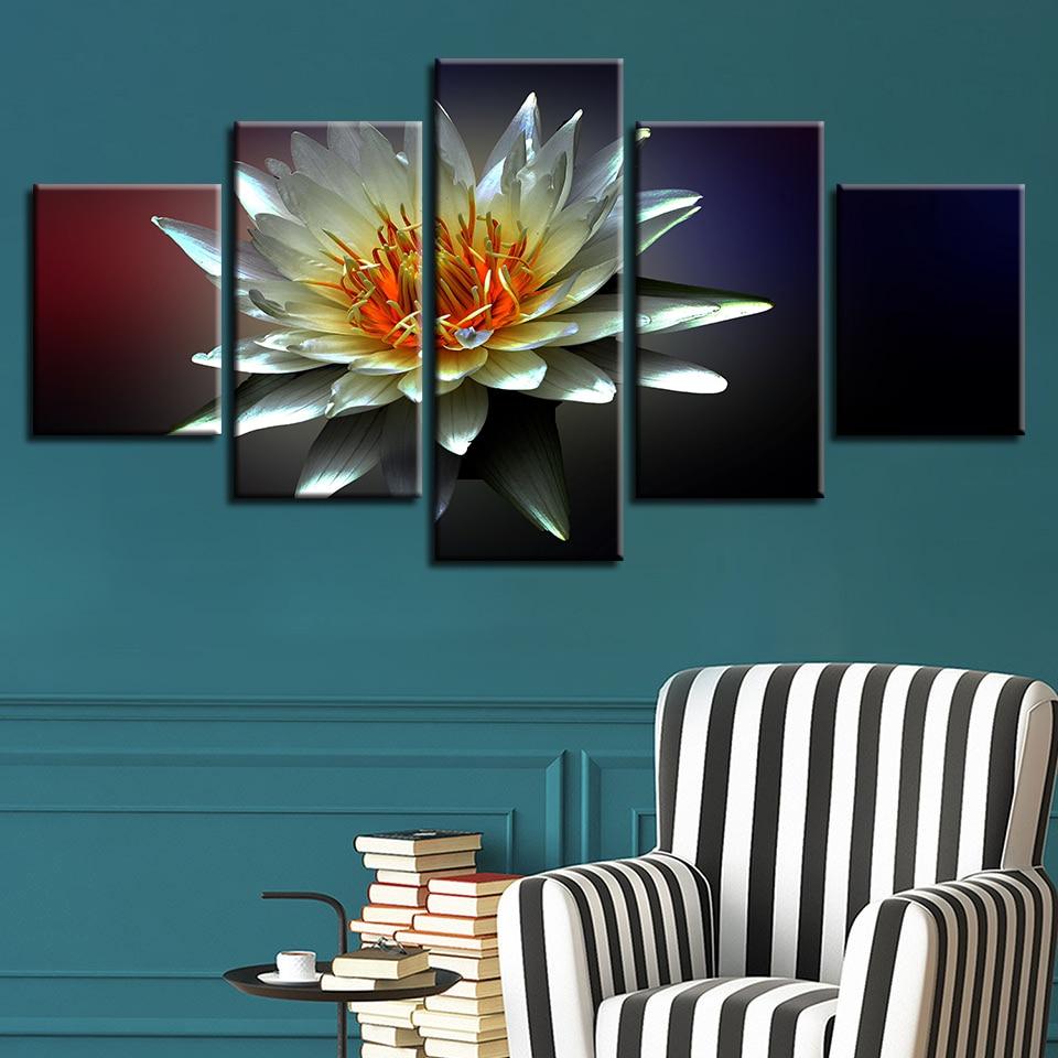 White And Red Flowers – Nature Canvas Wall Art