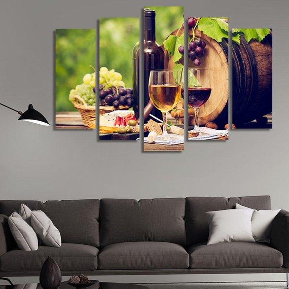 White And Red Wine Bottles – Wine Canvas Wall Art
