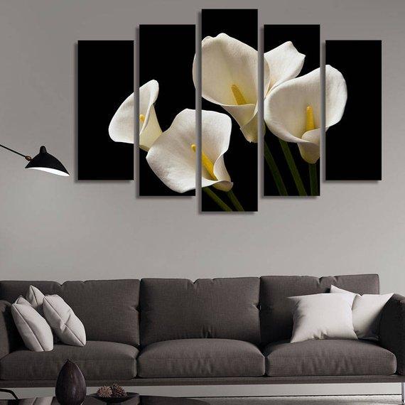 White Flowers Liles – Nature Canvas Wall Art
