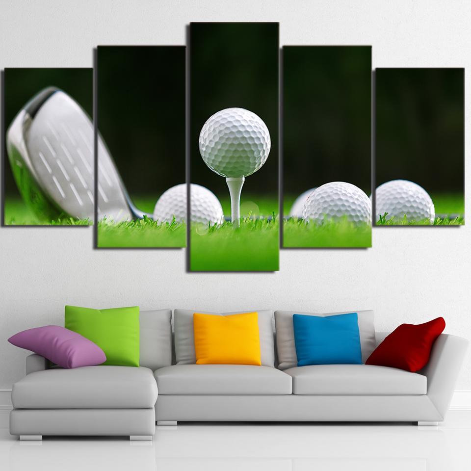White Golf Balls And Club – Sport Canvas Wall Art