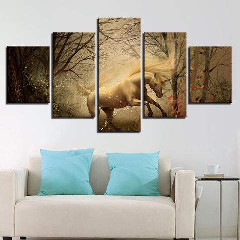 White Horse Animal 1 – Abstract Animal Canvas Wall Art