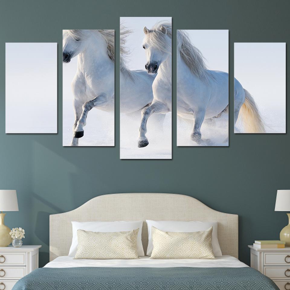 White Horses – Animal Canvas Wall Art
