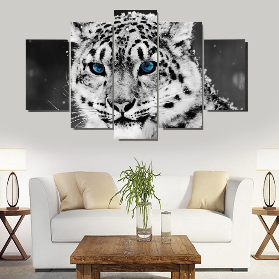 White Leopard And Itsy Blue Eyes – Animal Canvas Wall Art