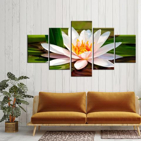 White Lotus Flowers – Nature Canvas Wall Art