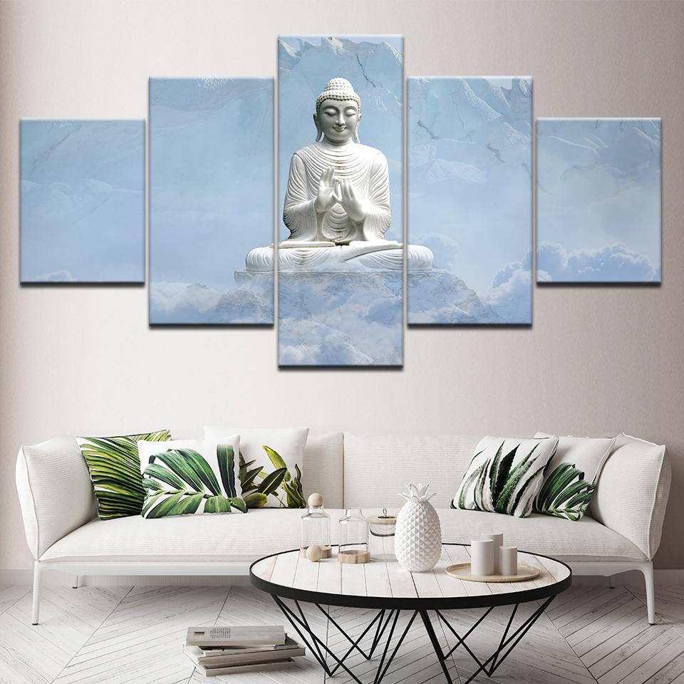 White Marble Buddha – Religion Canvas Wall Art
