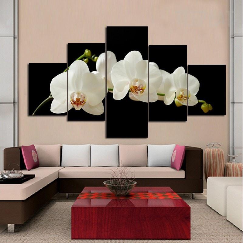 White Orchid Flowers – Nature Canvas Wall Art