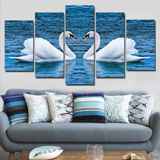 White Swans 02 – Animal Canvas Wall Art