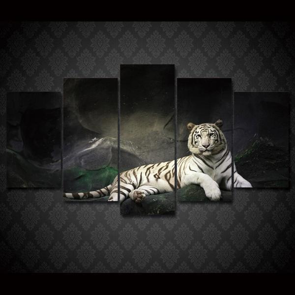 White Tiger Group 01 – Animal Canvas Wall Art