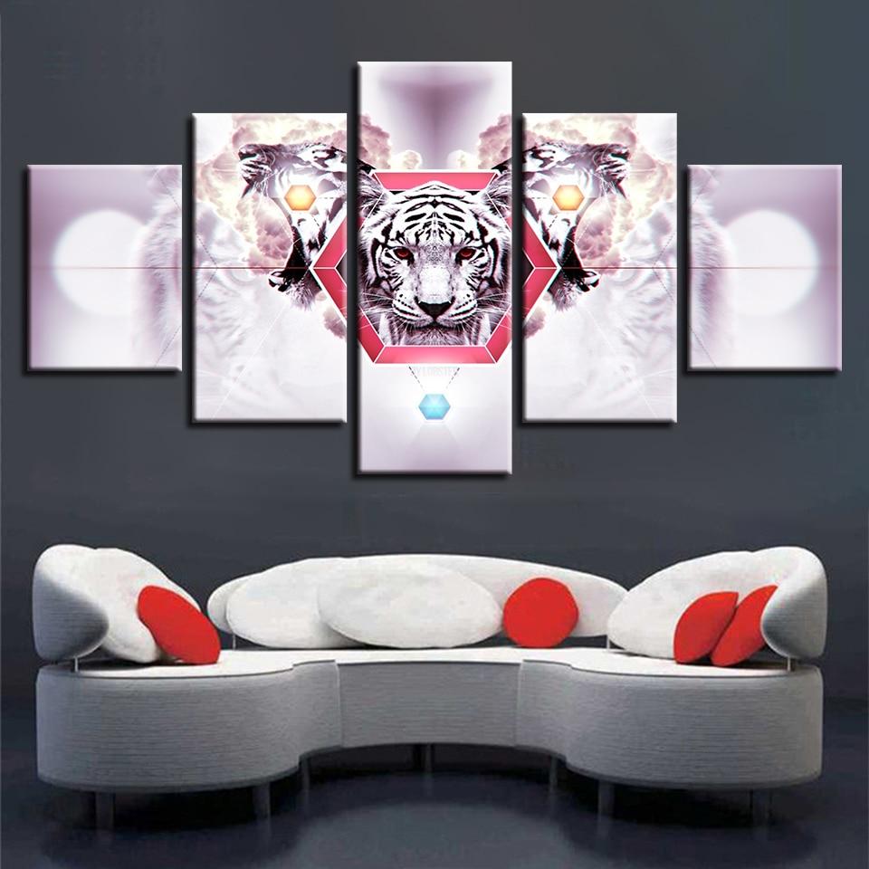 White Tiger Red Eyes – Animal Canvas Wall Art